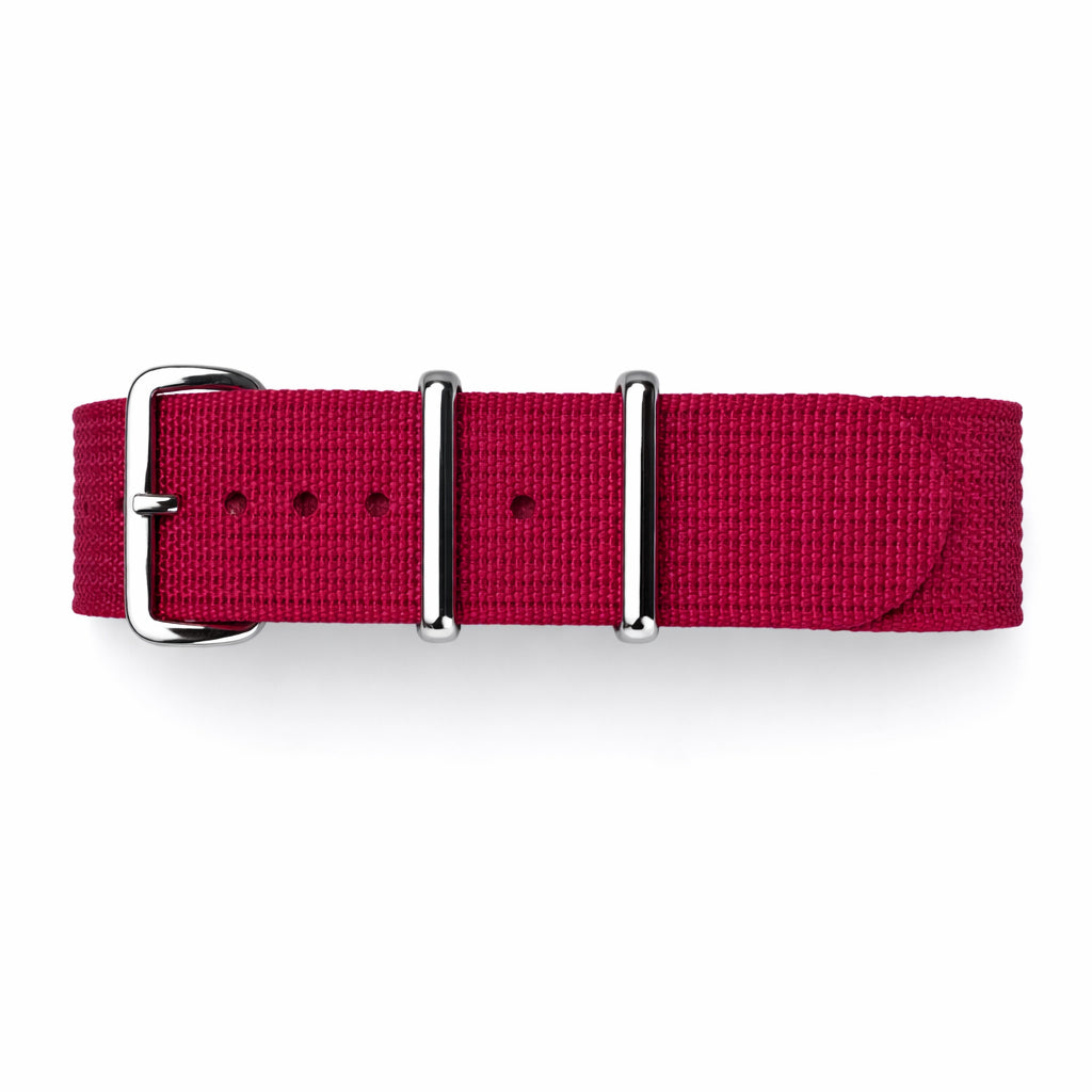 Masar Bracelet montre Nato Pourpre Rouge - Hybride Tissu Nylon / Silicone