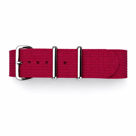 Masar Bracelet montre Nato Pourpre Rouge - Hybride Tissu Nylon / Silicone