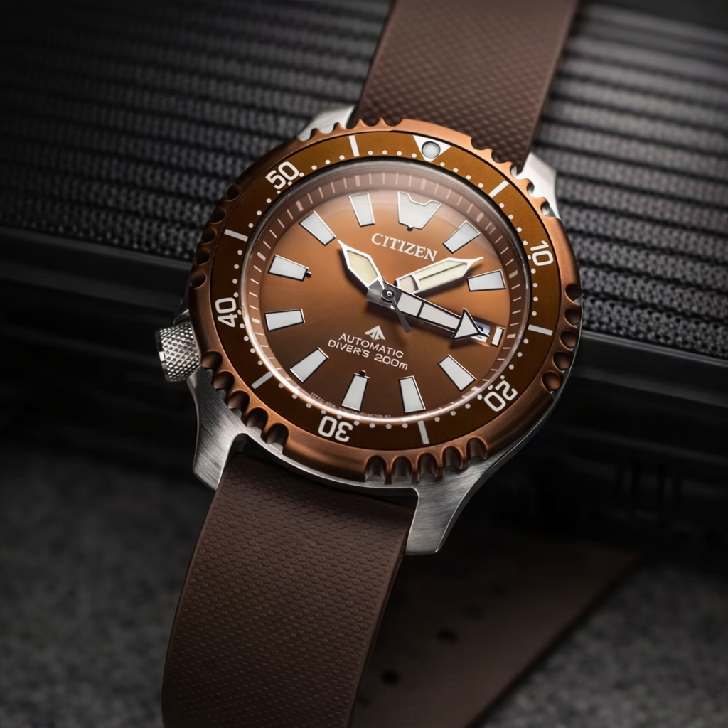 Masar Bracelet montre Nato Marron en caoutchouc Aero Premium - 24,5cm