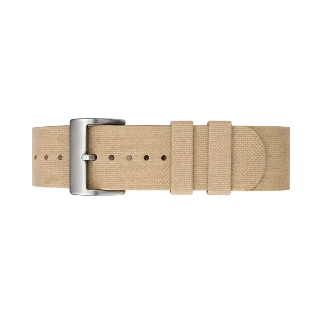 Masar Bracelet montre Nato FKM Ivoire (Blanc Crème) en caoutchouc Premium - 24,5cm