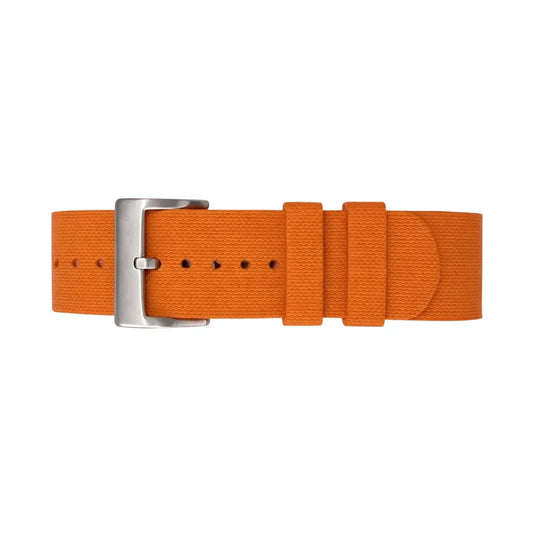 Bracelet montre Nato Orange en caoutchouc Aero Premium - 24,5cm