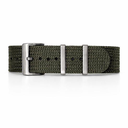 Masar Bracelet Nato Vert Armée - Nylon Tressé 1,4mm - Tresse Seichu
