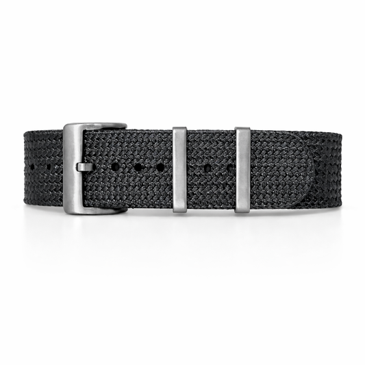 Masar Bracelet Nato Gris Foncé - Nylon Tressé 1,4mm - Tresse Seichu