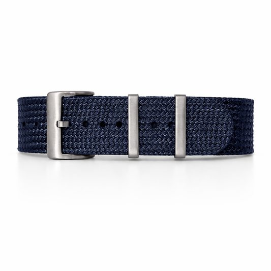 Masar Bracelet Nato Bleu Marine - Nylon Tressé 1,4mm - Tresse Seichu
