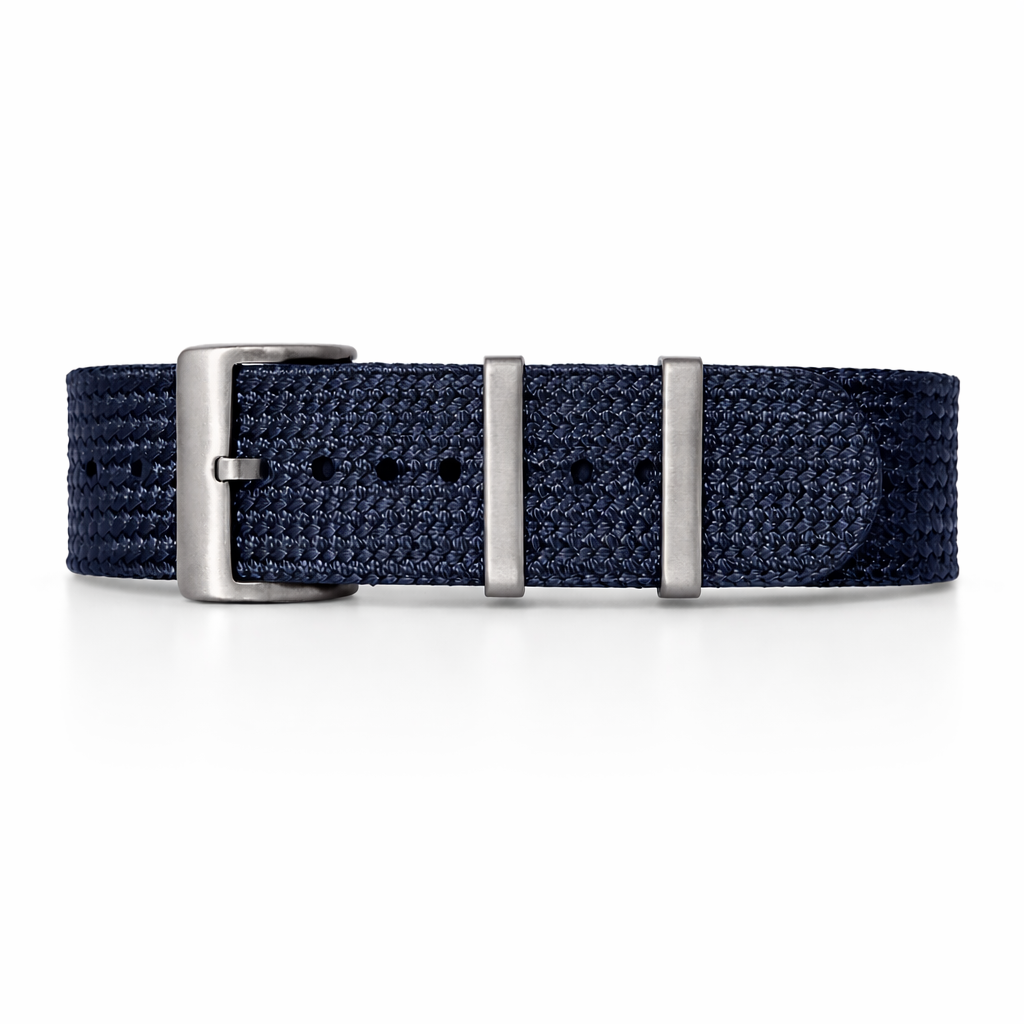Cinturino Nato Blu Marino - Nylon Intrecciato 1,4mm - Treccia Seichu