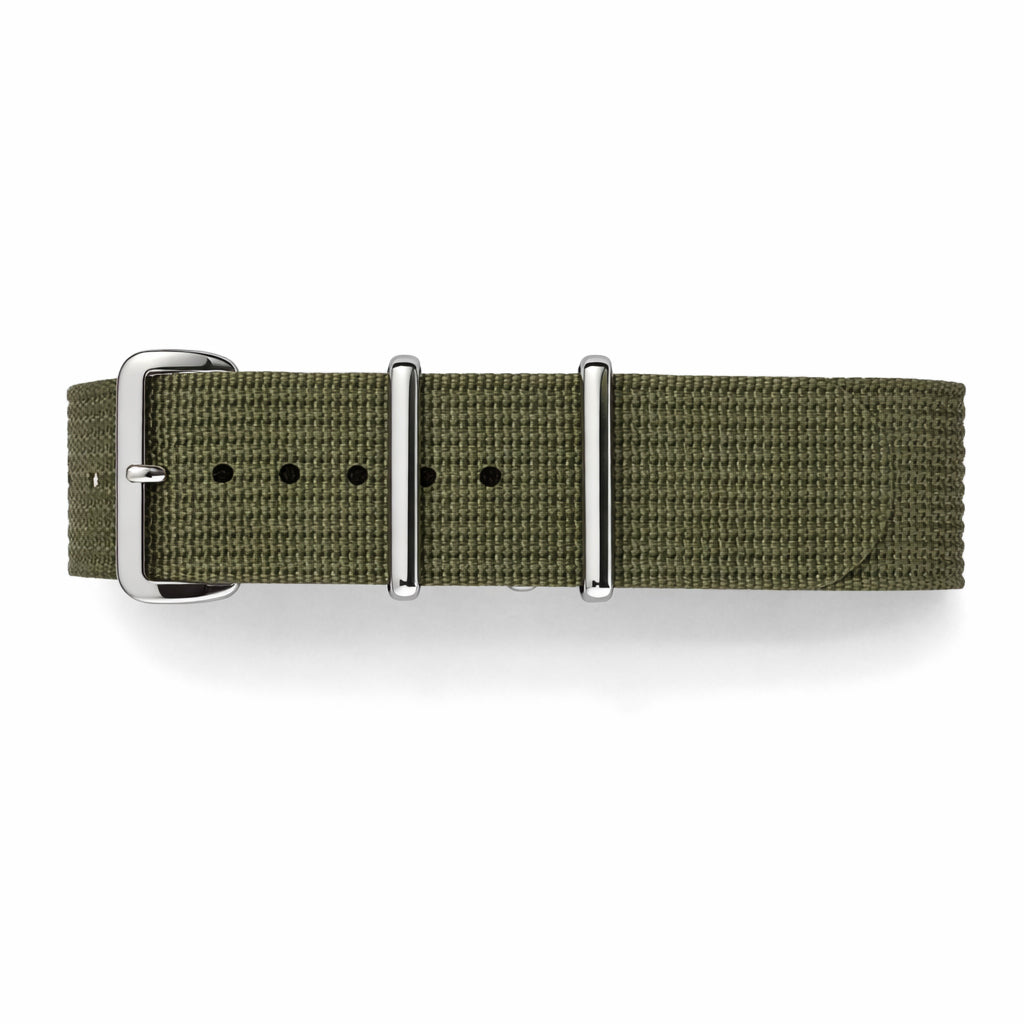 Masar Bracelet Montre Nato Vert Armée - Hybride Tissu Nylon / Silicone