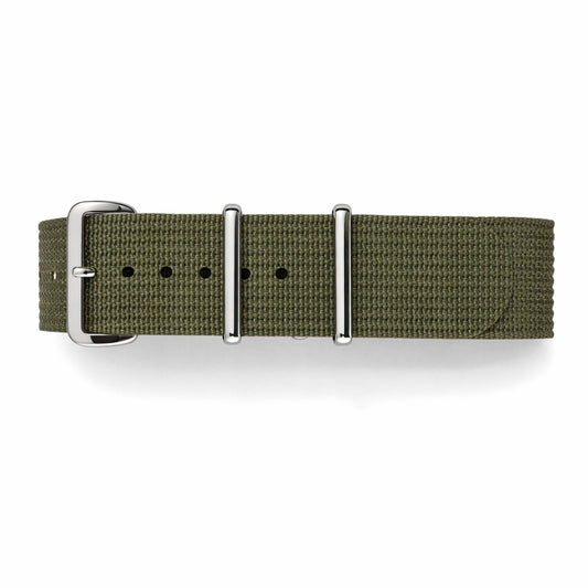 Masar Bracelet Montre Nato Vert Armée - Hybride Tissu Nylon / Silicone