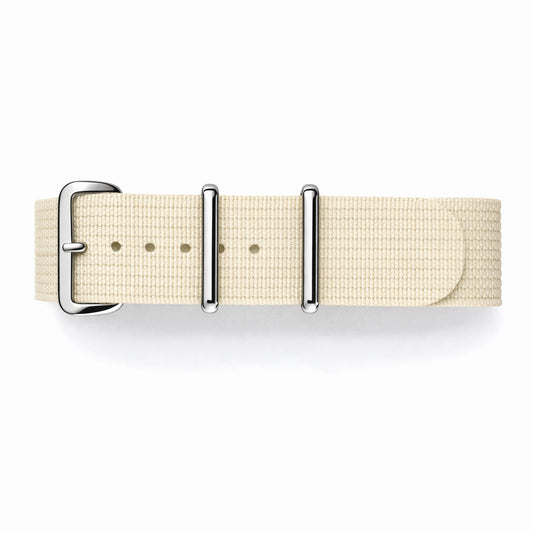 Masar Bracelet Montre Nato Blanc Crème - Hybride Tissu Nylon / Silicone