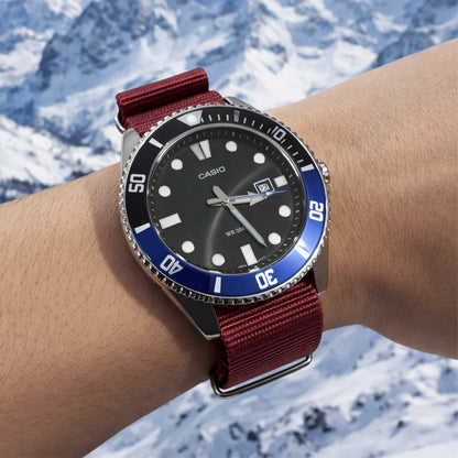 Masar Bracelet Montre Nato Nylon Rouge Cerise - Premium