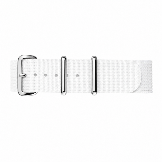 Nato White 19mm or 21mm - Hybrid Nylon Fabric / Silicone