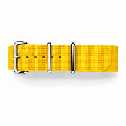Masar Bracelet Montre Nato Jaune - Hybride Tissu Nylon / Silicone