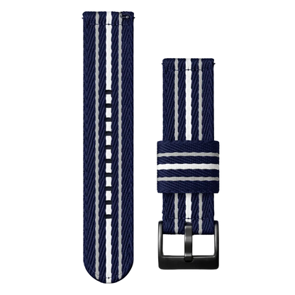 Masar Bracelet Compatible avec Swatch X Blancpain Fifty Fathom Atlantic / Nato Nylon Bleu Marine / Blanc / Gris - Rapide - Universel