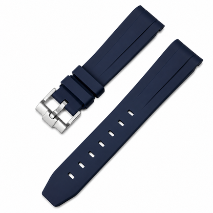 Cinturino Masar 20mm in Gomma FKM Compatibile con Rolex e altri - Fibbia Ad Ardiglione - Curvo / Premium