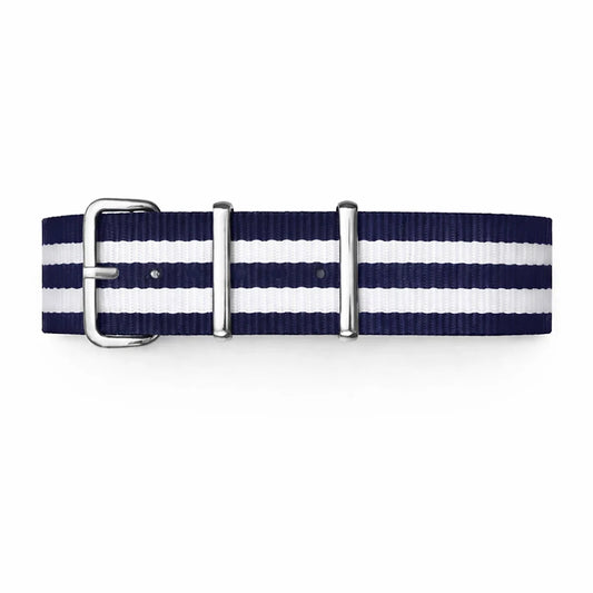 Nato Watch Strap Navy Blue / 2 White Stripes