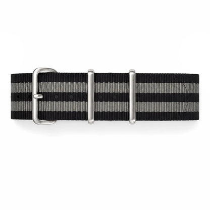 Cinturino per orologio Nato Nylon Nero/Grigio - James Bond - Premium