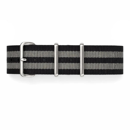 Black / Grey Nylon Nato Watch Strap - James Bond - Premium