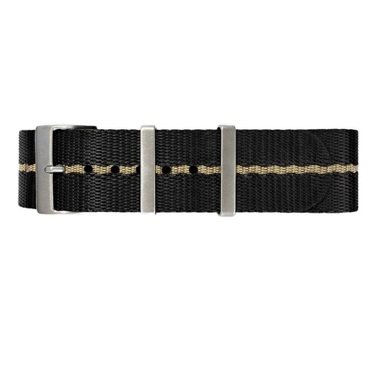 Nato Watch Strap Nylon Black / Khaki (Sand) - 1 Piece