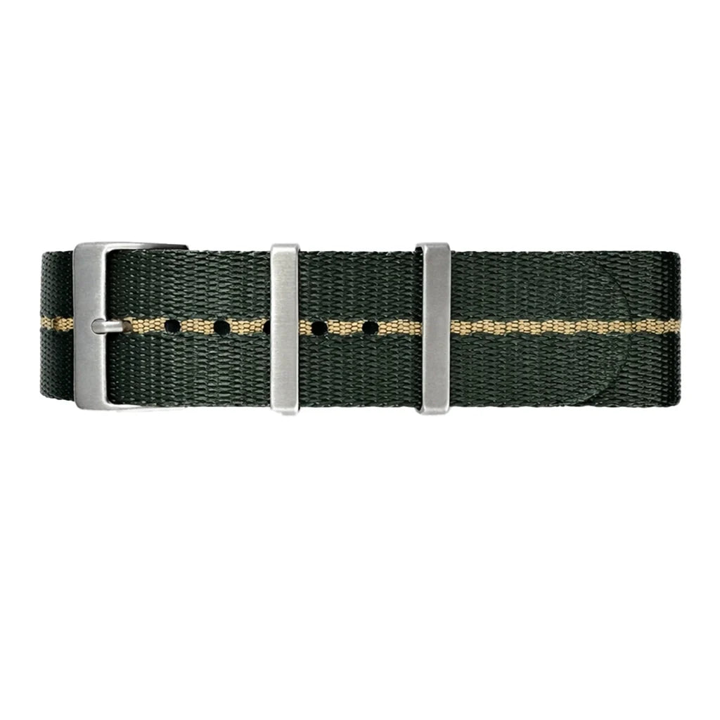 Masar Bracelet de Montre Nato G10 Nylon Vert / Khaki (Sable) - 1 Bande