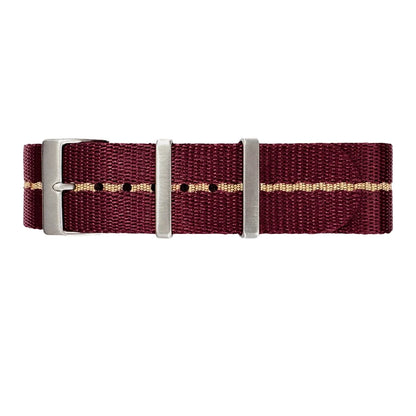 Masar Bracelet Montre Nato Bordeaux / Khaki (Sable) - Nylon 1 Bande