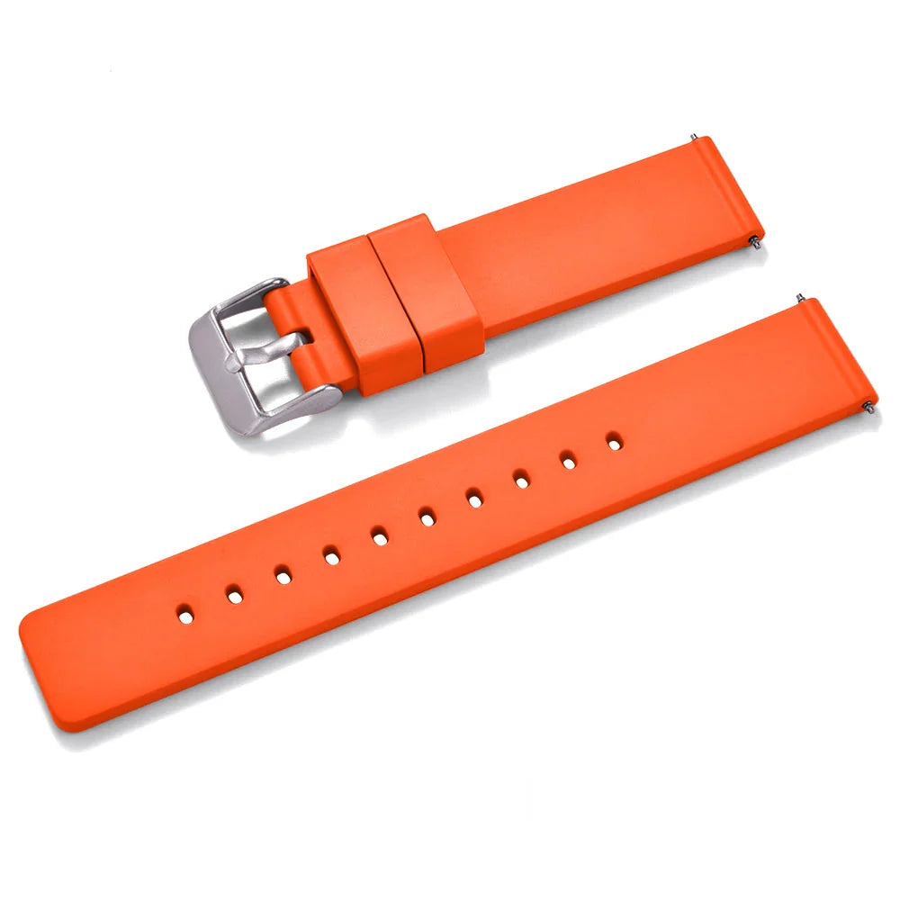 Bracelet Montre en Caoutchouc FKM Lisse - Libération Rapide - Universel