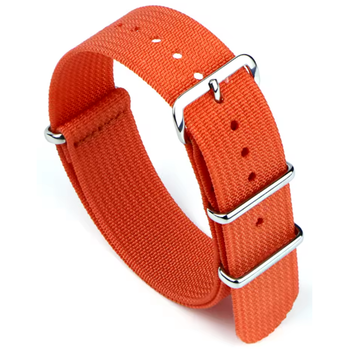 Masar Bracelet Montre Nato Orange - Hybride Tissu Nylon / Silicone