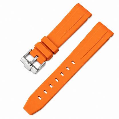Cinturino Masar 20mm in Gomma FKM Compatibile con Rolex e altri - Fibbia Ad Ardiglione - Curvo / Premium