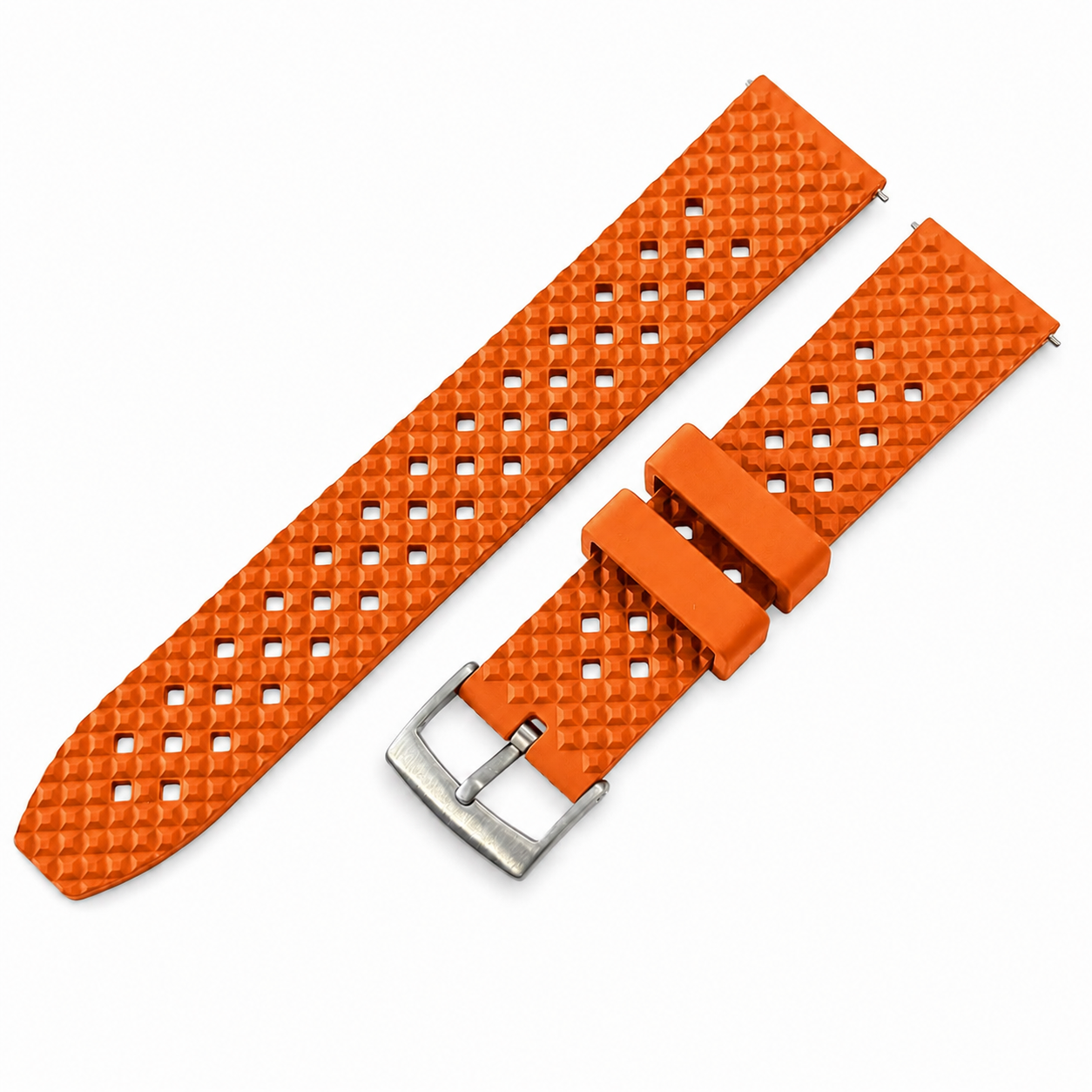 FKM Rubber Tropical Croco Grid Watch Strap - Quick Release - Universal / Premium