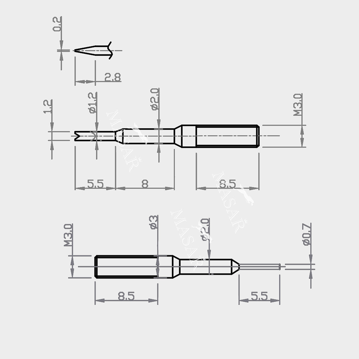 Masar Tool XT Premium F – Rimozione e installazione di cinturini per orologi – Forcelle e punte in acciaio inossidabile 303/420F per barre a molla