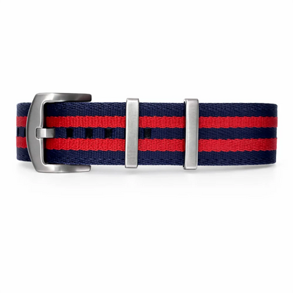 Masar Bracelet montre NATO Nylon Pepsi - Bleu / Rouge / Boucle Satin - Souple – Homme