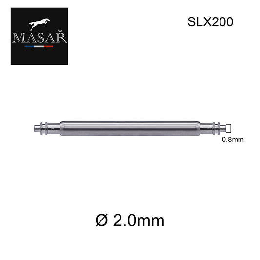 Masar Barrettes à ressort SLX Ø 2,0mm pour Bracelet de Montre - Inox 316L - 0,8mm - 2 Pcs