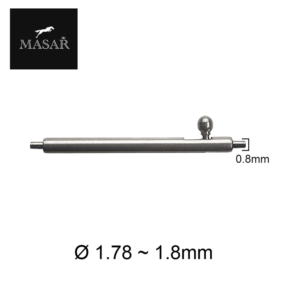 Masar Xsa Ø 1,8mm Barrettes a ressort Rpide Bracelet de Montre - Quick Release - Inox – 0,8mm 4 Pcs