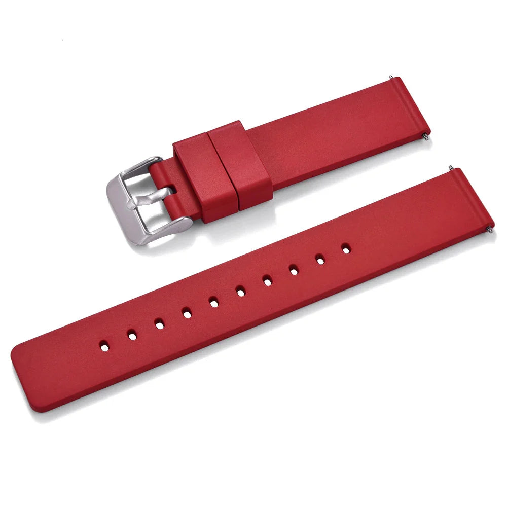 Bracelet Montre en Caoutchouc FKM Lisse - Libération Rapide - Universel