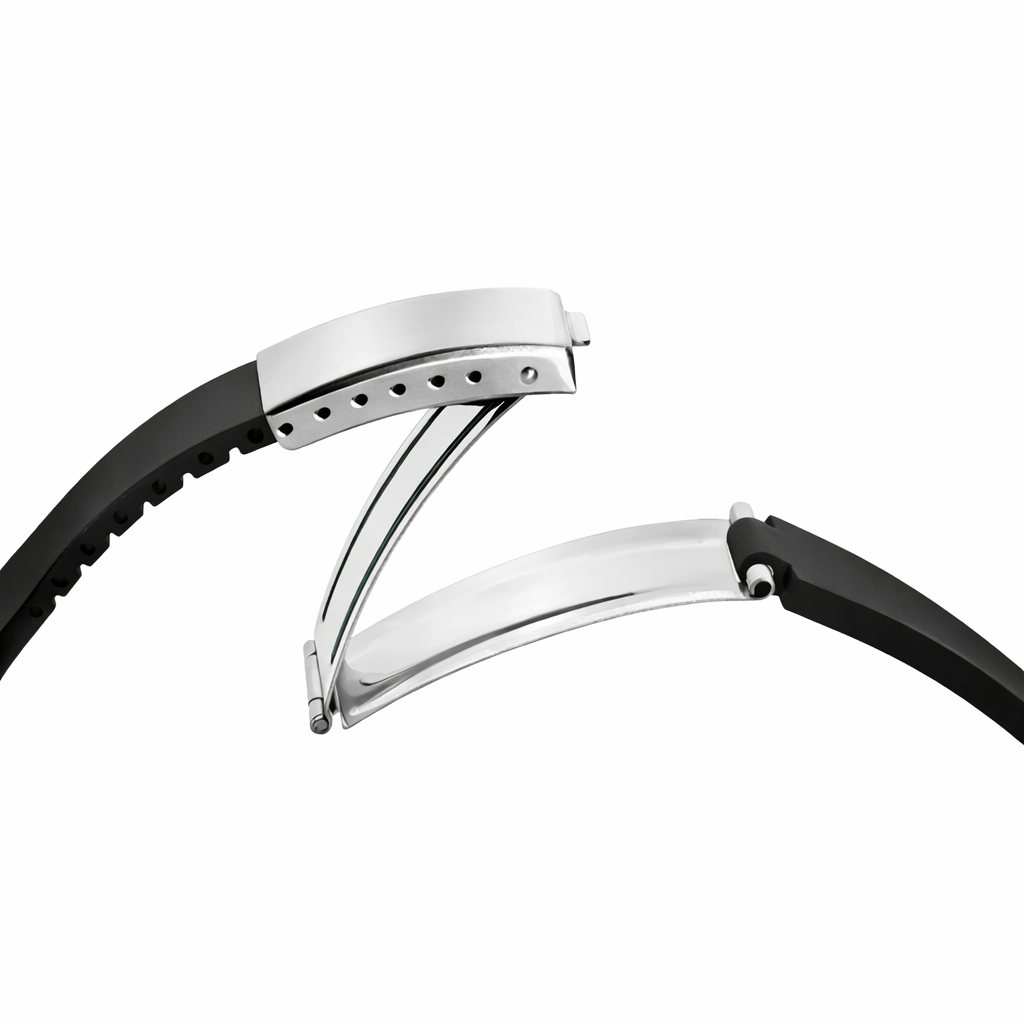 Masar Bracelet 20mm Premium Caoutchouc siliconé Blanc - Omega, Rolex et Autres - Courbé / CTS