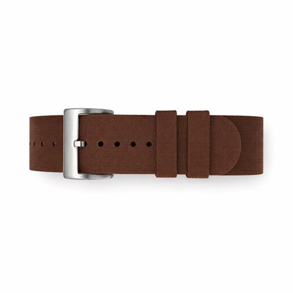 Masar Bracelet montre Nato Marron en caoutchouc Aero Premium - 24,5cm