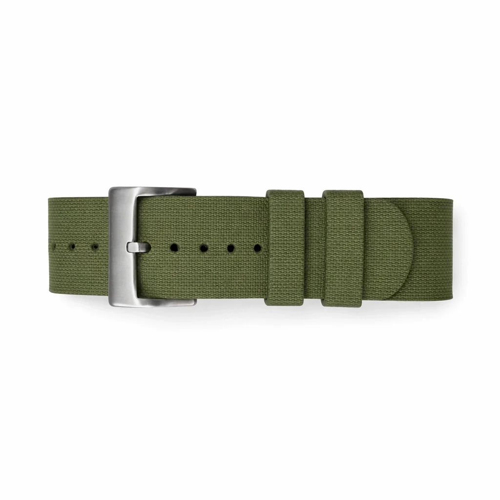 Masar Bracelet montre Nato Vert en caoutchouc Aero Premium - 24,5cm