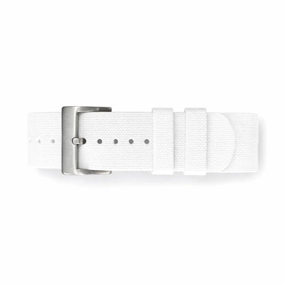 Masar Bracelet montre Nato Blanc en caoutchouc Aero Premium - 24,5cm