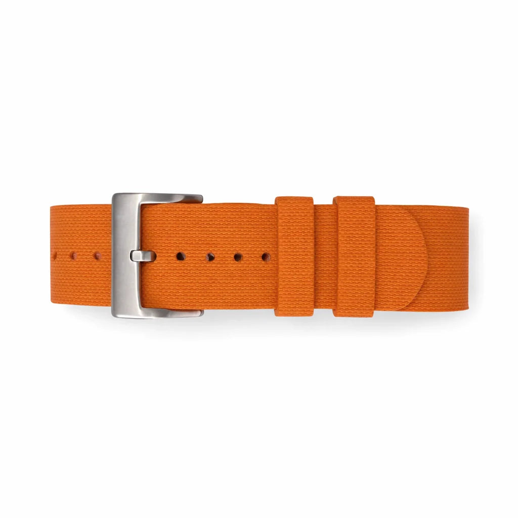 Masar Bracelet montre Nato Orange en caoutchouc Aero Premium - 24,5cm