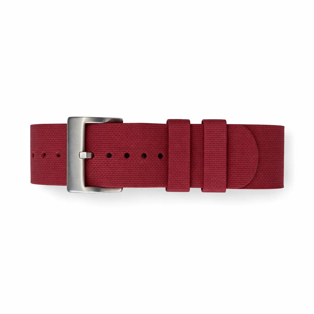 Masar Bracelet montre Nato Bordeaux en caoutchouc Aero Premium - 24,5cm