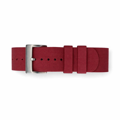 Masar Bracelet montre Nato Bordeaux en caoutchouc Aero Premium - 24,5cm