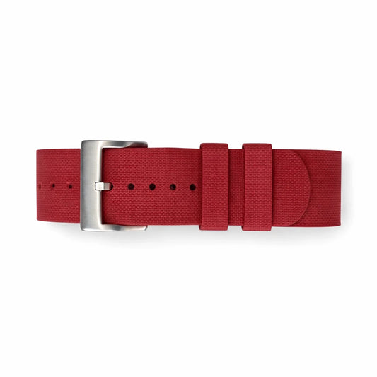 Masar Bracelet montre Nato Rouge en caoutchouc Aero Premium - 24,5cm