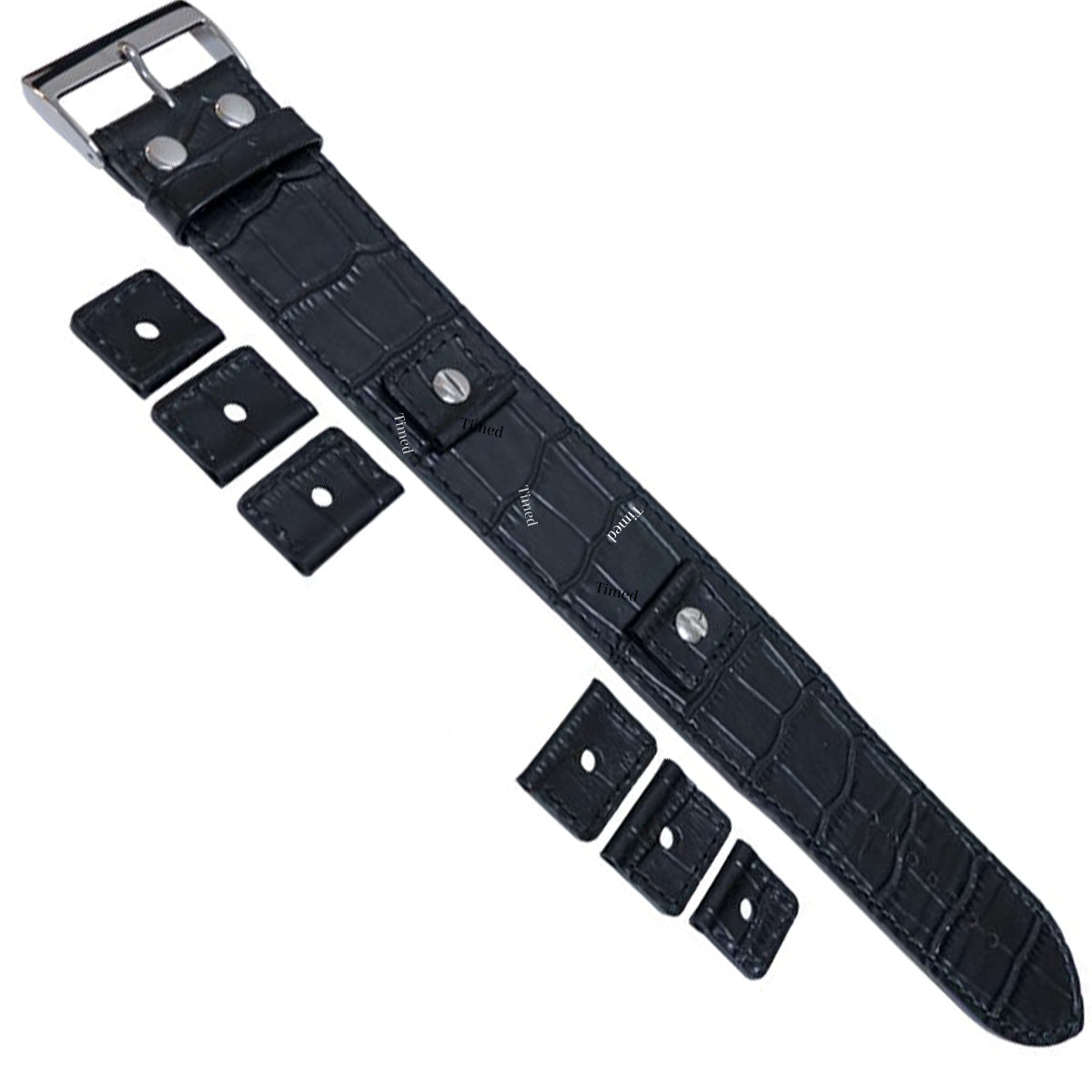 4 Color - Bracelet de montre Cuir Brassard Manchette - 32mm de large - pour entre-corne de 18mm 20mm 22mm 24mm - Style Crocodile