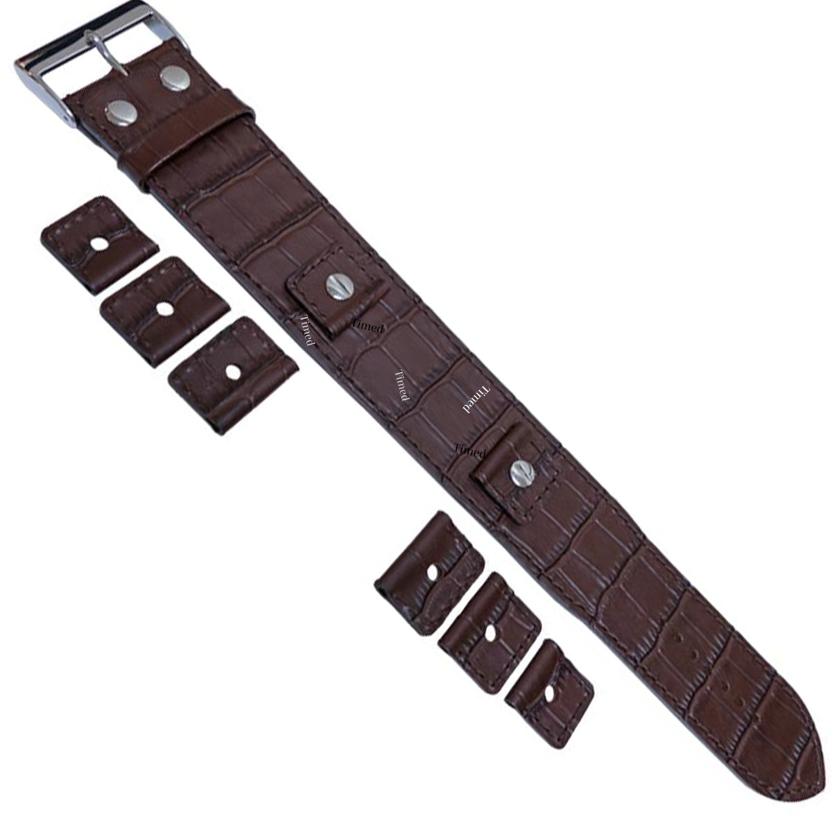 4 Color - Bracelet de montre Cuir Brassard Manchette - 32mm de large - pour entre-corne de 18mm 20mm 22mm 24mm - Style Crocodile