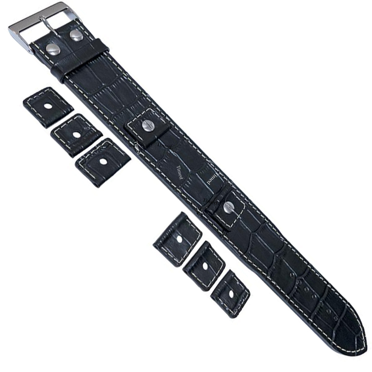 4 Color - Bracelet de montre Cuir Brassard Manchette - 32mm de large - pour entre-corne de 18mm 20mm 22mm 24mm - Style Crocodile