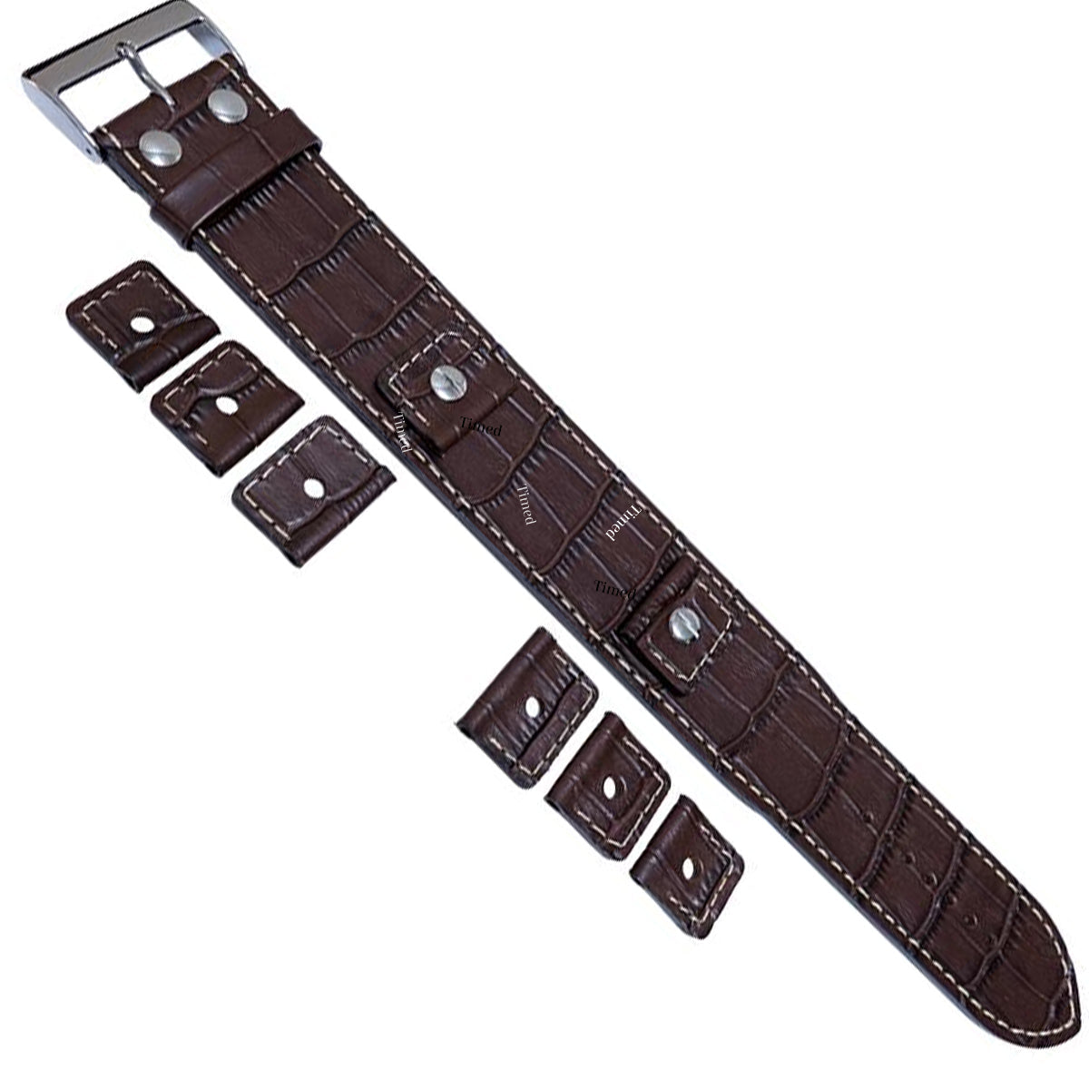4 Color - Bracelet de montre Cuir Brassard Manchette - 32mm de large - pour entre-corne de 18mm 20mm 22mm 24mm - Style Crocodile