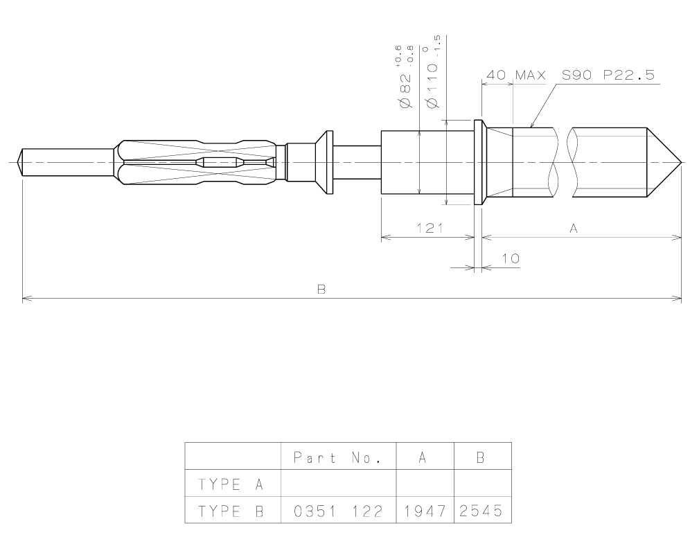 Seiko Winding Stem 351.122 Caliber VD51, VD51B, VD53, VD53C, VD57, VD57B, VD59, VD59B - 1 Pc