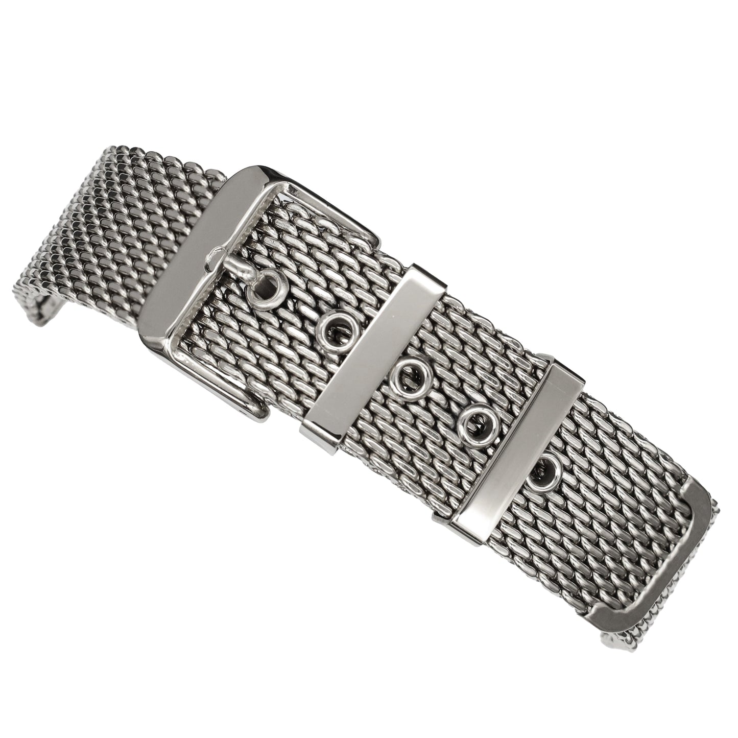 Masar Bracelet de montre Maille Milanaise Argent BiG Mesh Ø 1mm - Boucle ardillon - Universel