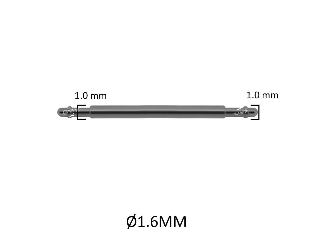 BXT Ø 1.6mm - Spring bars for watch straps - Stainless steel - 1.0mm - 2 pcs