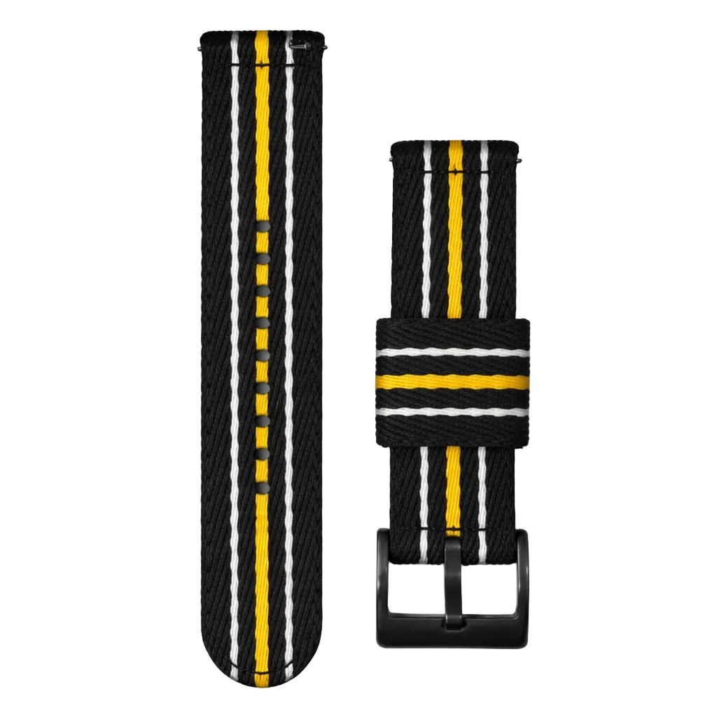Black / Yellow / White Nylon Watch Strap - Quick Release - Universal