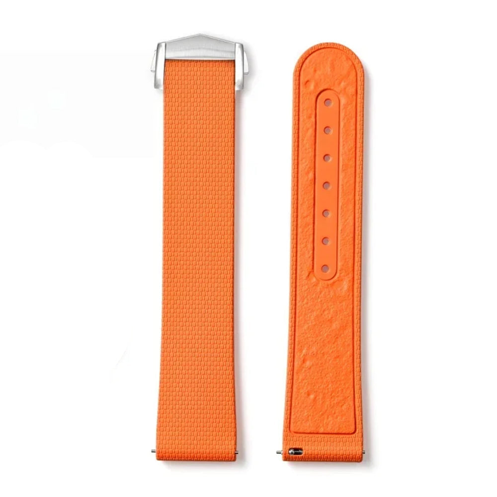 Men's 20mm FKM Rubber Watch Strap – Moonwatch Style – Fabric Texture - Quick Release