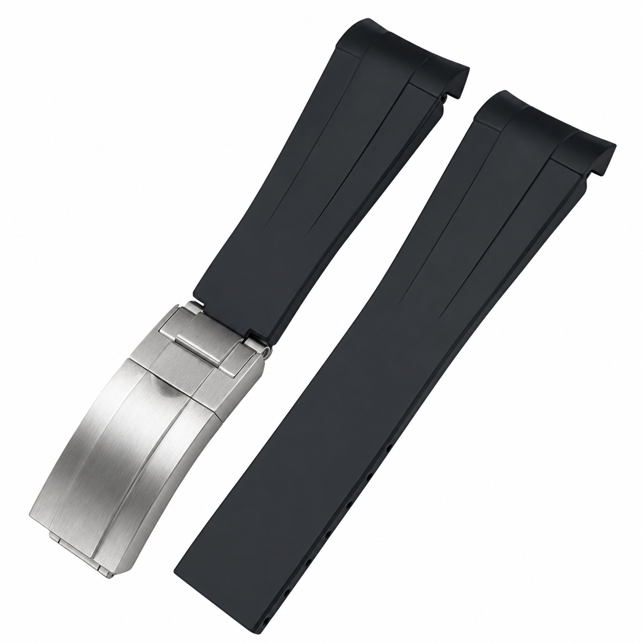 Masar Bracelet en Caoutchouc pour Seiko 5 GMT - 22mm Incurvé - Boucle Déployante